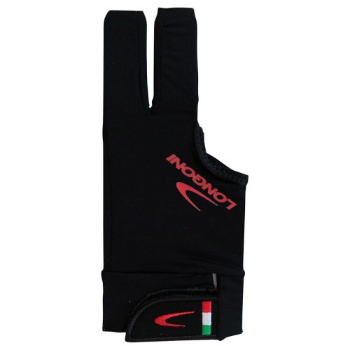 Kulečníková rukavice LONGONI BLACK FIRE 2.0 DX, velikost: L, na pravou ruku