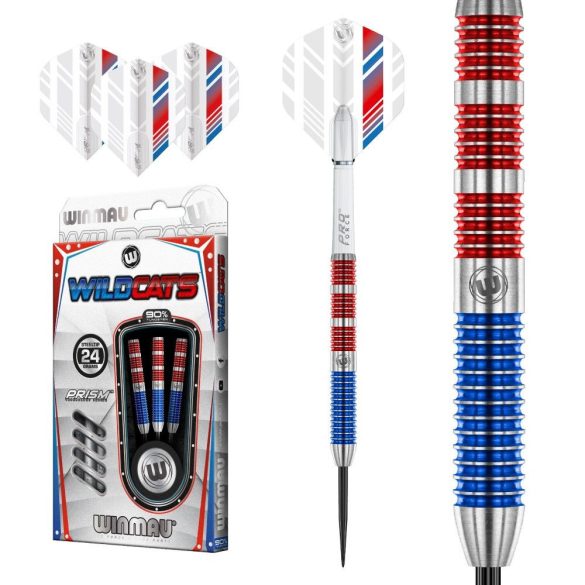 Šipky Winmau steel Wildcats 24g, 90% wolfram