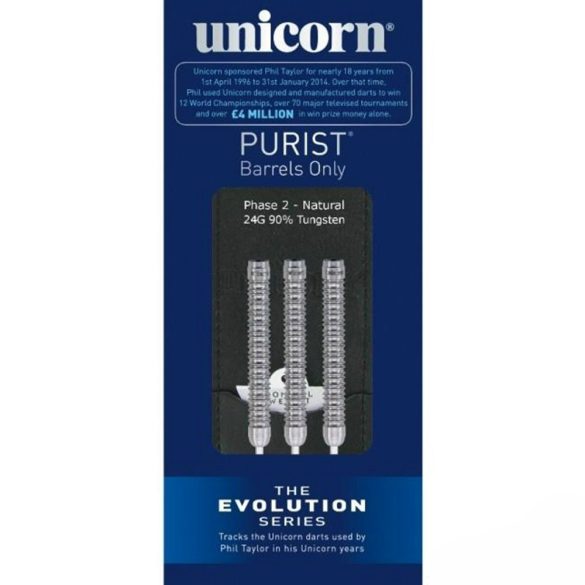 Šipky Unicorn steel EVO Purist Phase 2 24g, 90% wolfram