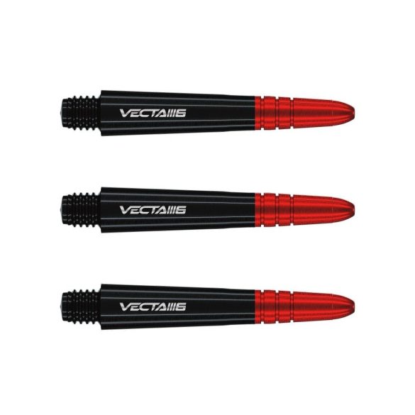 Násadky na šipky Winmau Vecta Blade 6 plastové s hliníkovým topem, černé krátké