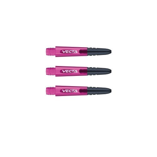 Násadky na šipky Winmau Vecta krátké 35mm, růžový plast, černý hliníkový top