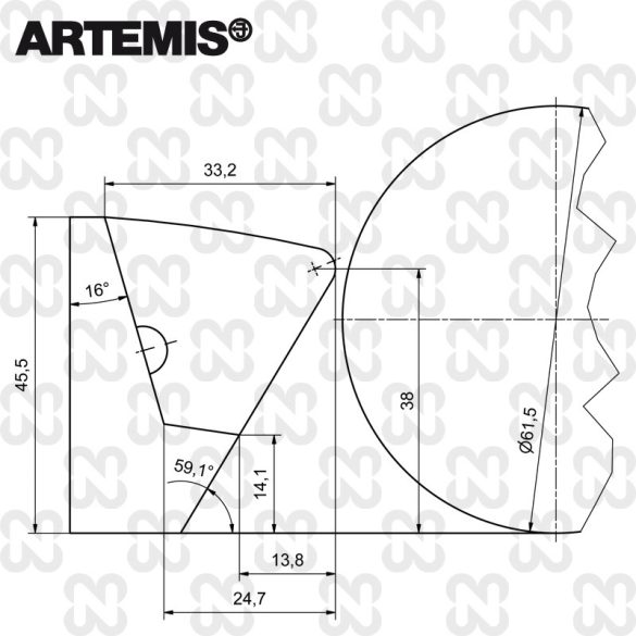 Mantinel pro karambolové kulečníkové stoly Artemis 3 m, profil K-79