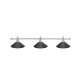Dynamic Kulečníková lampa 3x černá, 150 cm chromová tyč