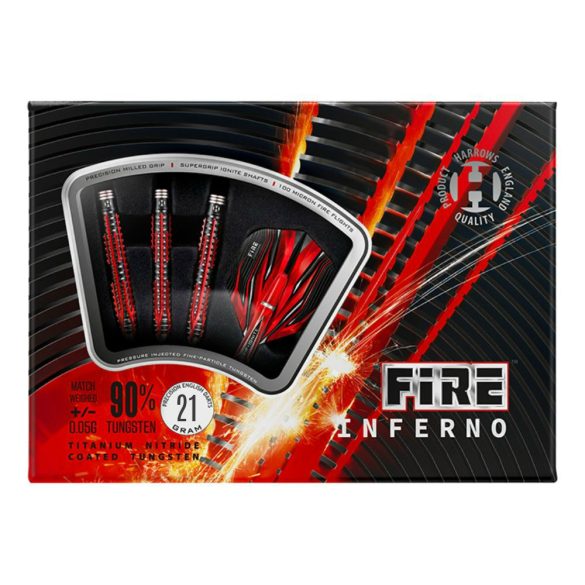 Šipky Harrows steel Fire Inferno 21g, 90% wolfram