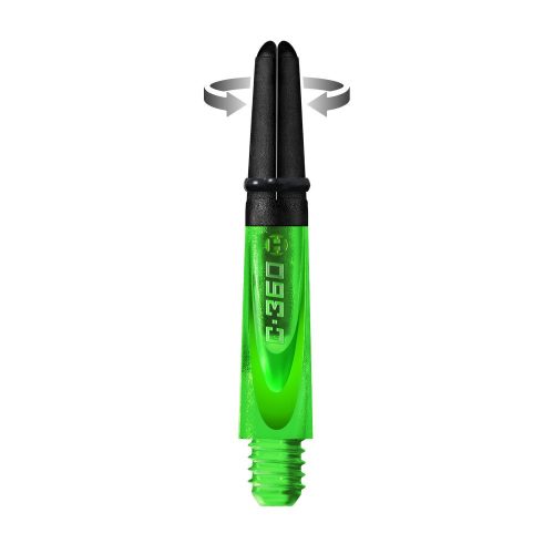 Násadky na šipky Harrows Carbon 360 zelené, krátké 33mm, otočné