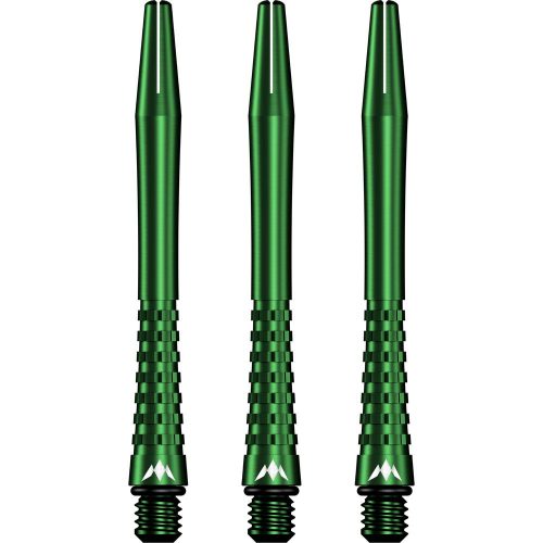 Násadky na šipky Mission Atom13 hliníkové, zelené, dlouhé 47mm