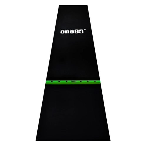 ONE80 Pryžový koberec před terč s dřevěnou hranicí hodu 62 cm, černo-zelený