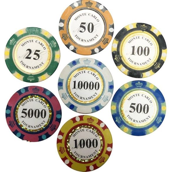 Pokerová sada Monte Carlo 500 ks, 14g, vysoké hodnoty