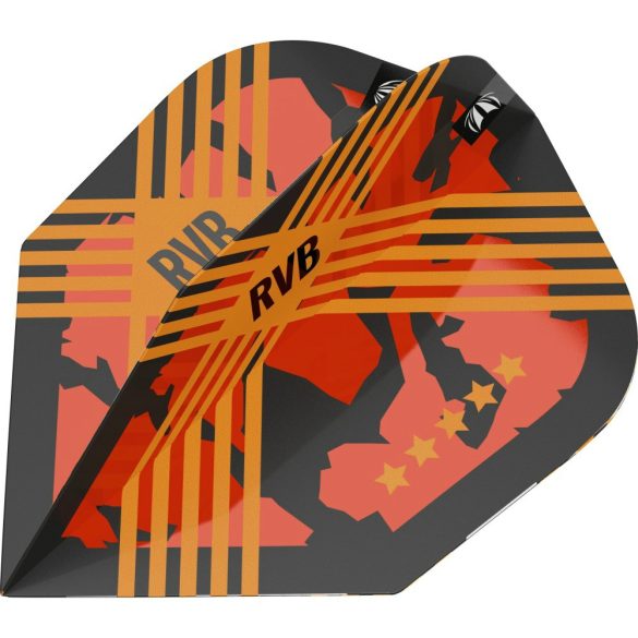 Letky na šipky Target RVB G3 ULTRA No6 černé, oranžové, Raymond van Barneveld