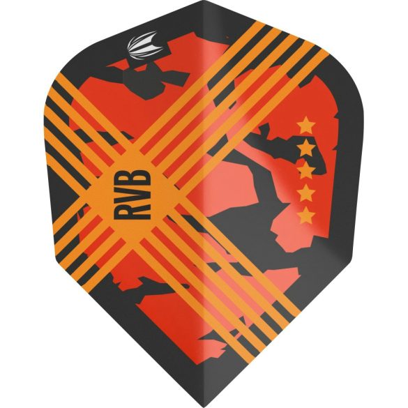 Letky na šipky Target RVB G3 ULTRA No6 černé, oranžové, Raymond van Barneveld