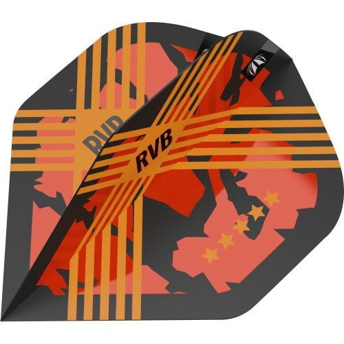 Letky na šipky Target RVB G3 ULTRA No2 černé, oranžové, Raymond van Barneveld