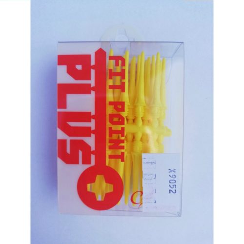 Hroty na šipky Cosmo Fit Point Plus soft, plastové, žluté 50ks, závit 2BA