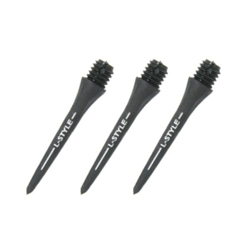 Hroty na šipky karbonové L-Style Hard Lip Points Carbon steel, černé 25mm, závit 2BA, 6ks