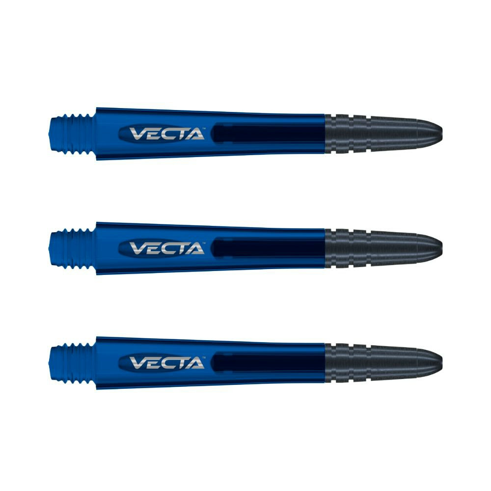 Násadky na šipky Winmau Vecta plastové s hliníkovým Topem, modré, intermediate
