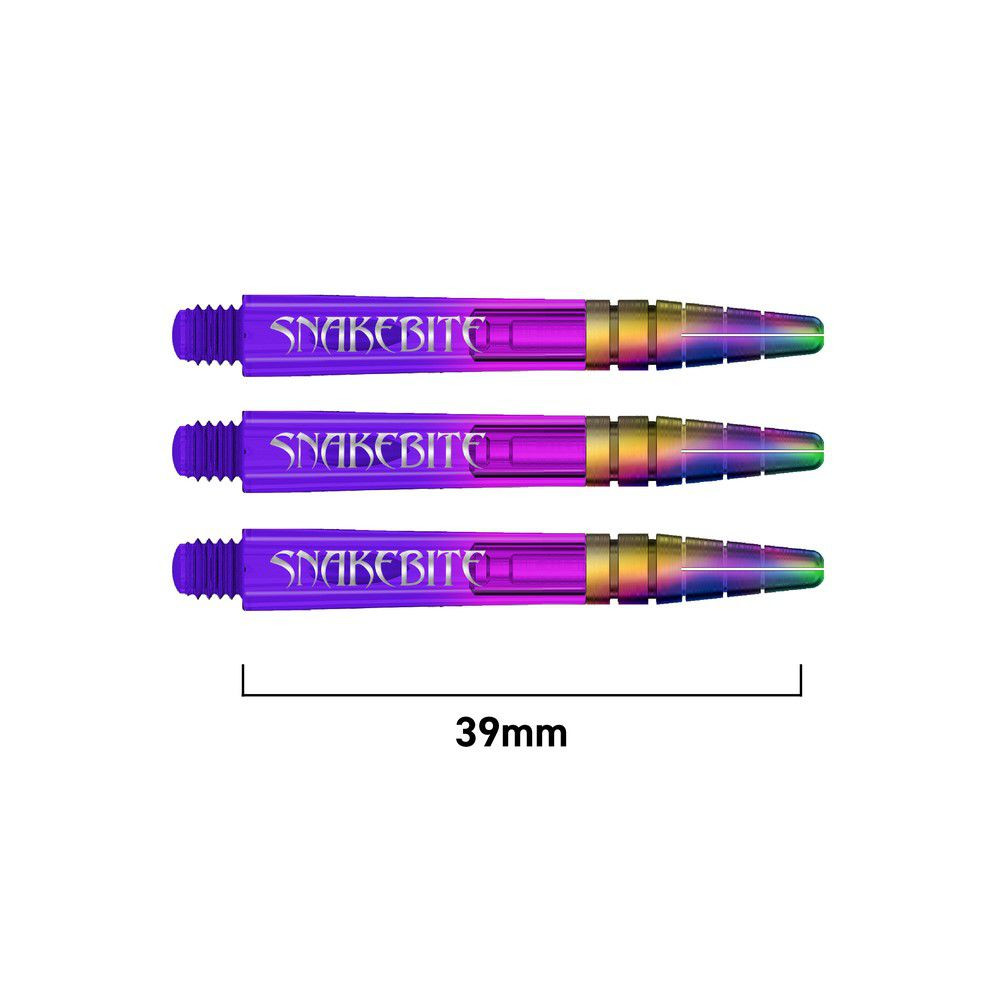 Násadky na šipky Red Dragon Peter Wright Snakebite Nitro Ionic plastové fialové, intermediate, 39mm