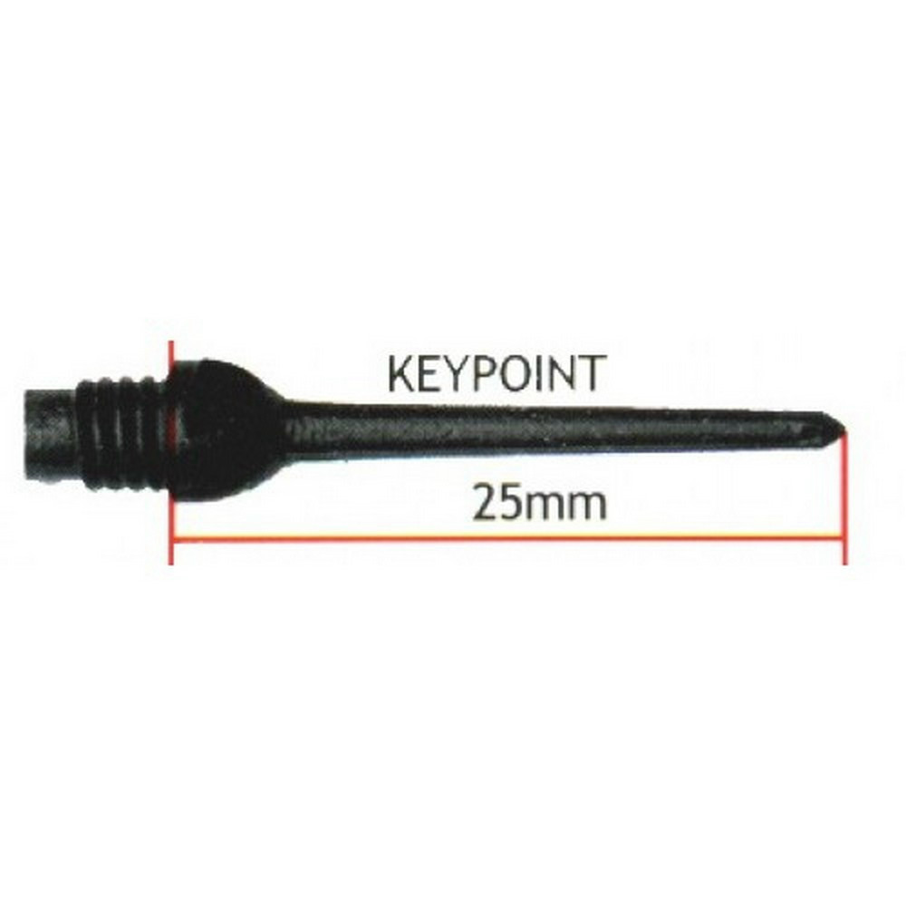 Hroty na šipky Harrows soft Keypoint, plastové, černé 30 ks/bal, 25mm, závit 2BA
