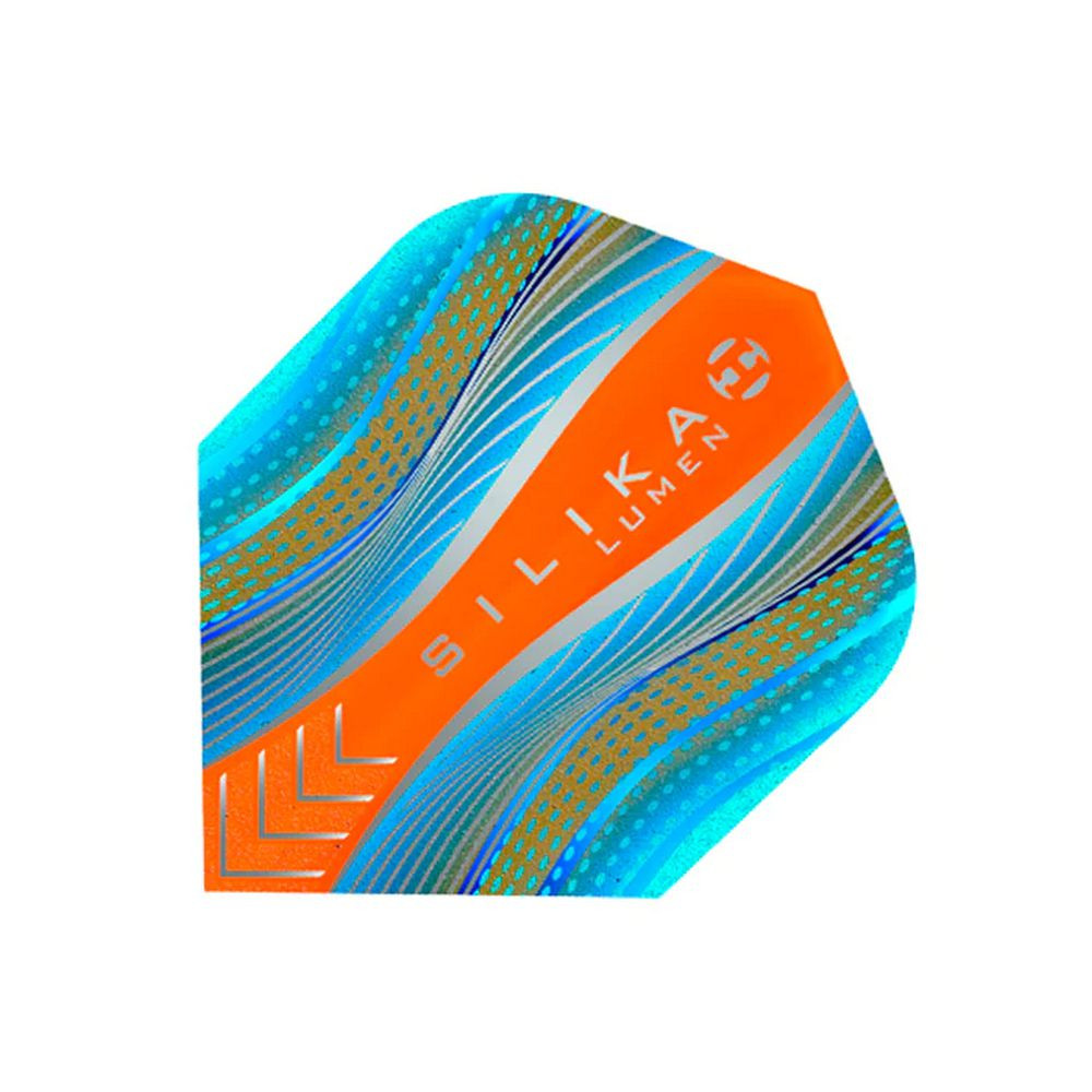 Letky na šipky Harrows Silika Lumen azurově modré, oranžové No6, 100 mikronové