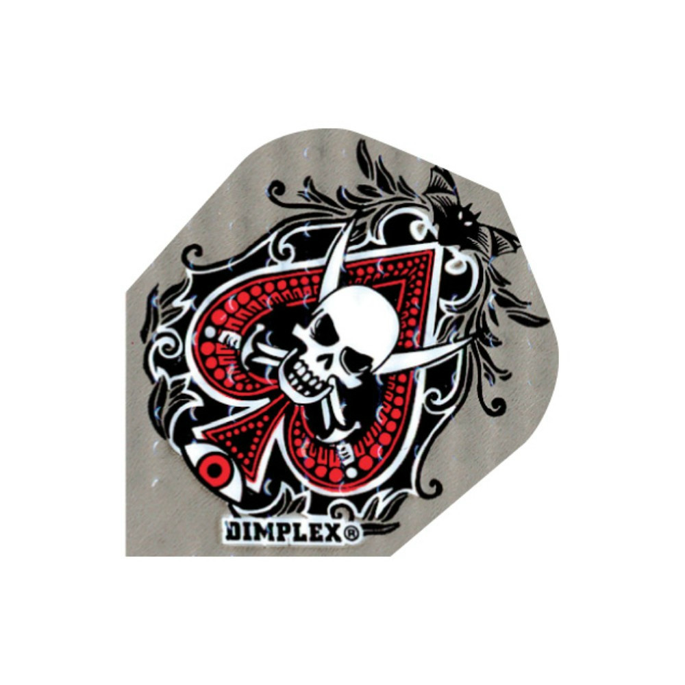 Letky na šipky Harrows Dimplex šedé, červené, death&#039;s-head