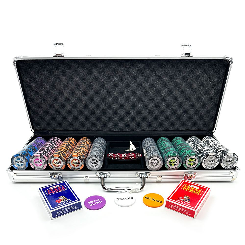 Gamecenter Poker set Star 500 ks, 13,5g očíslované žetony, hliníkový kufřík