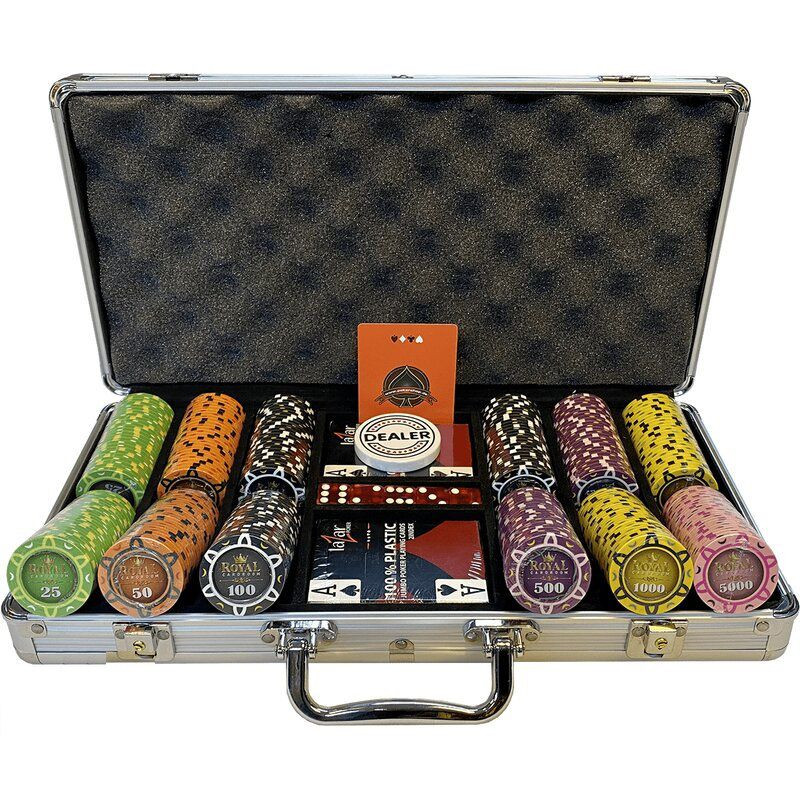 Pokerová sada Royal Cardroom Turnier 300 ks, 14g žetony, vysoké hodnoty